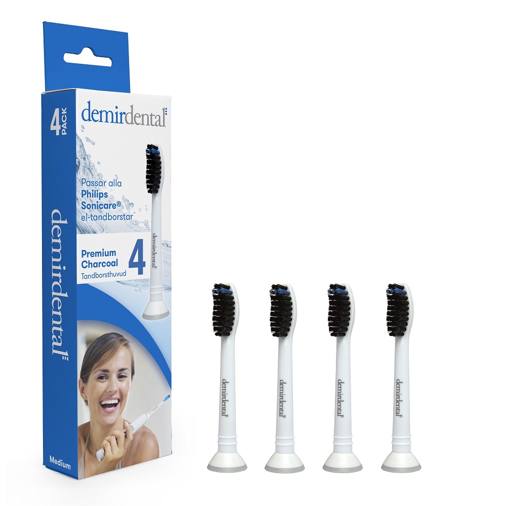 Premium Charcoal Tandborsthuvud 4-pack
