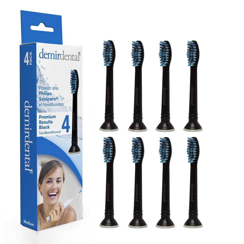 Premium Results Black Tandborsthuvud 8-pack