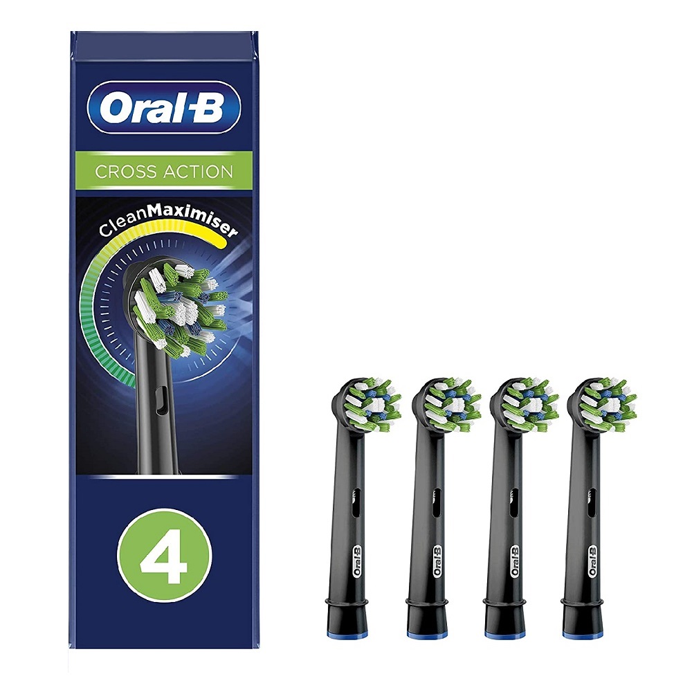Oral-B Cross Action Black Tandborsthuvud 4-pack