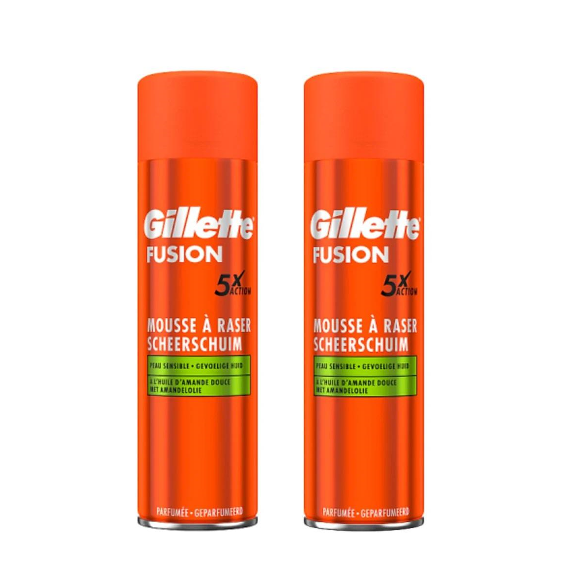 Gillette Fusion Sensitive Mandelolja Rakskum 250 ml 2-pack