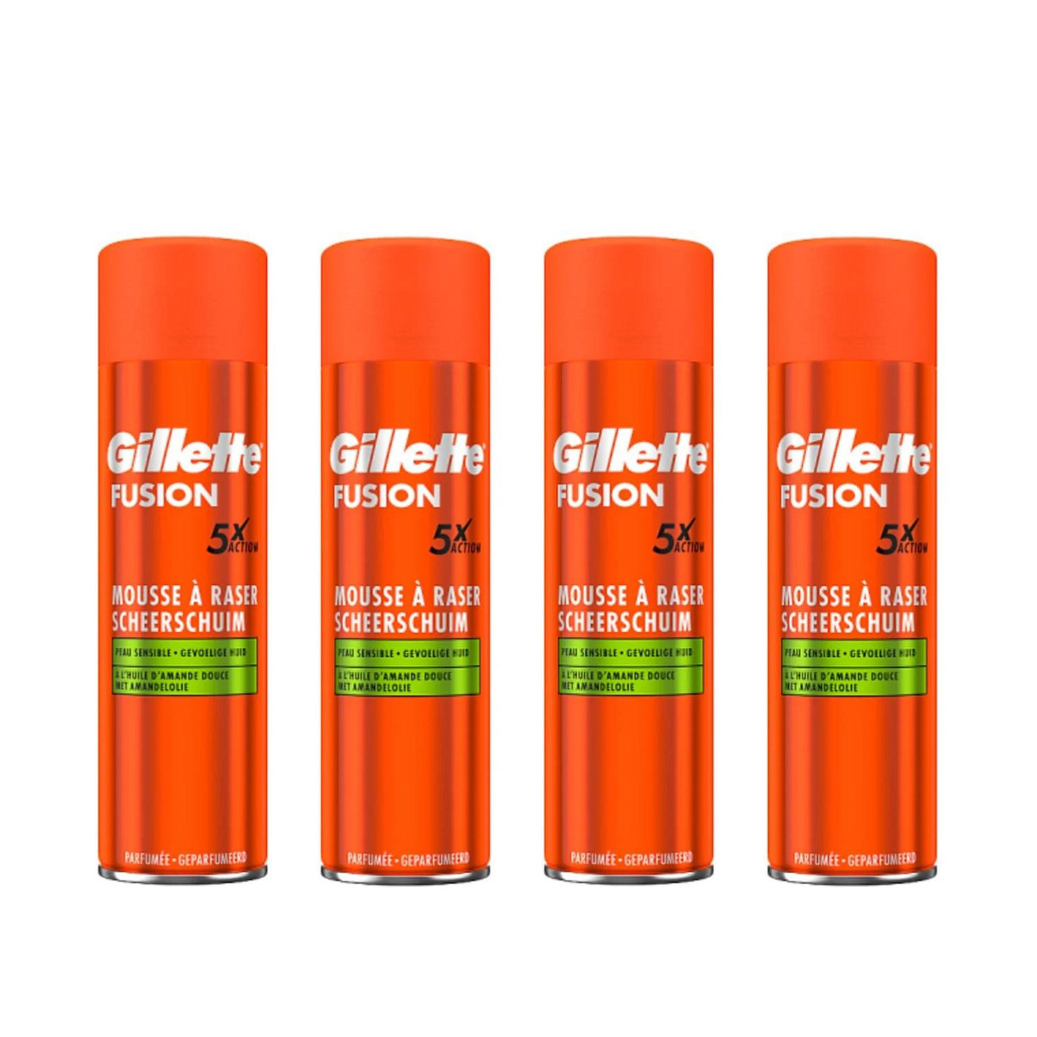 Gillette Fusion Sensitive Mandelolja Rakskum 250 ml 4-pack